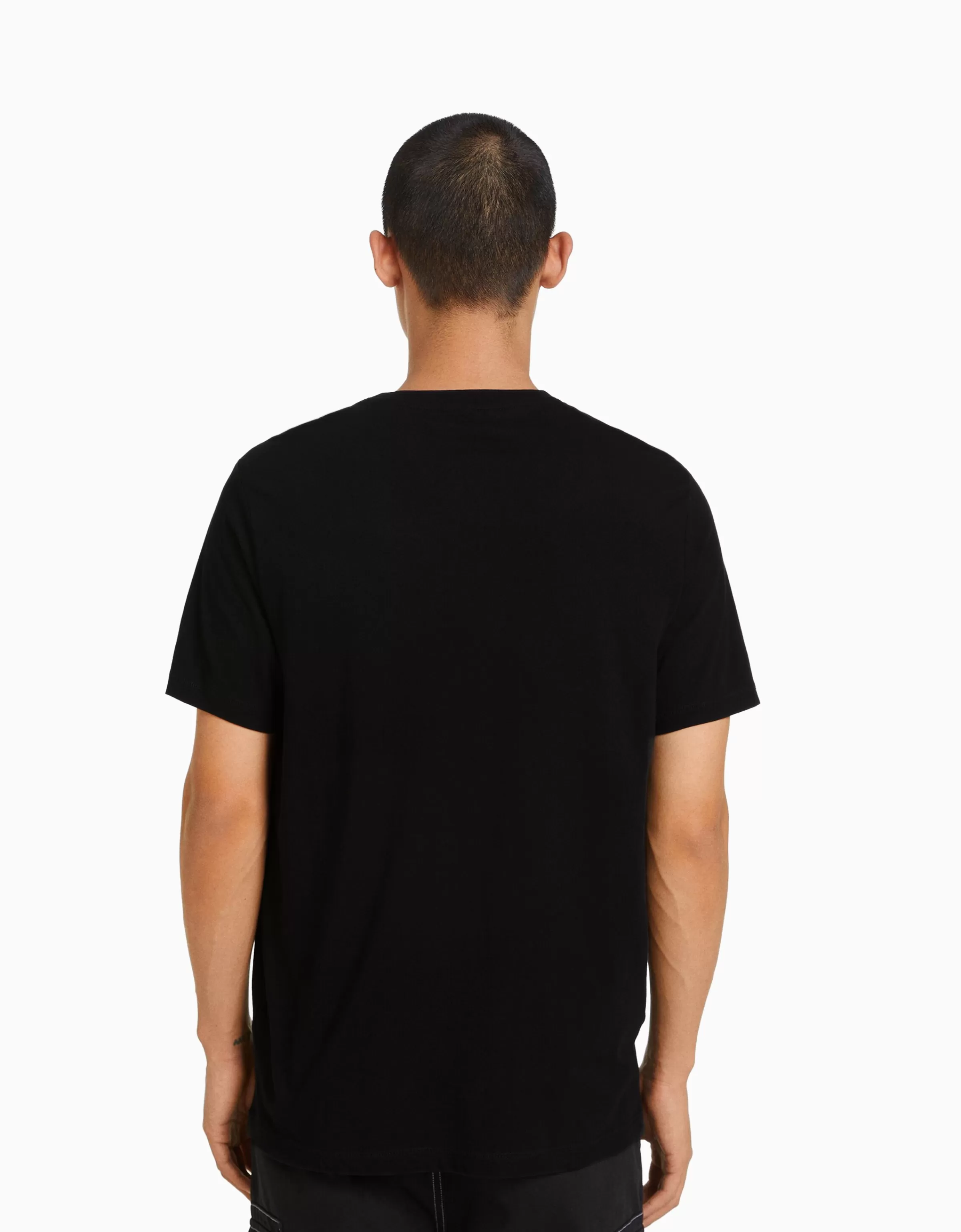 BERSHKA Personnalisables*T-shirt manches courtes regular fit Noir