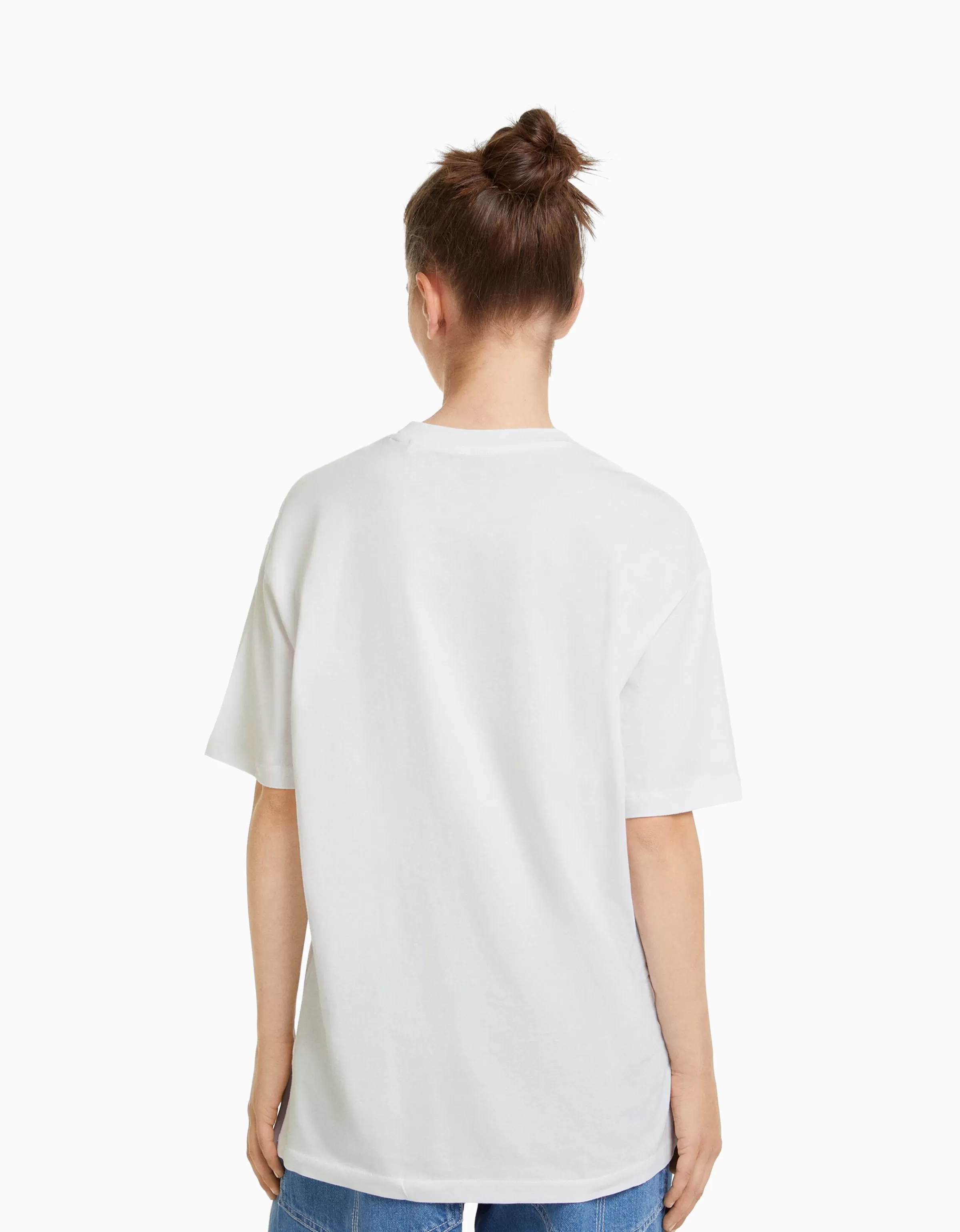 BERSHKA Tee-shirts*T-shirt manches courtes regular fit Blanc