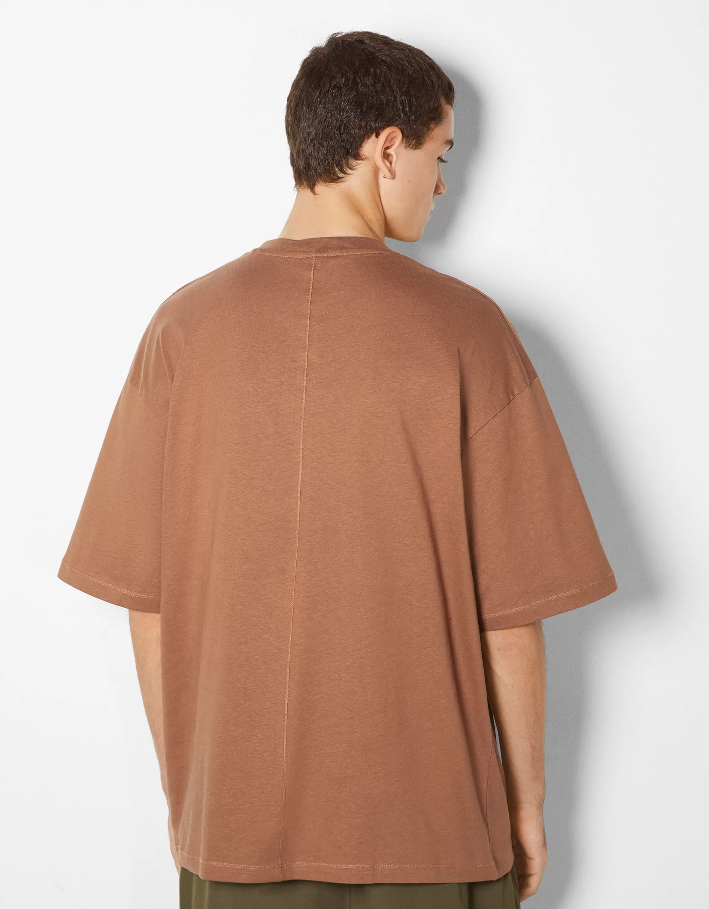 BERSHKA Vêtements*T-shirt oversize à manches courtes Orange foncé