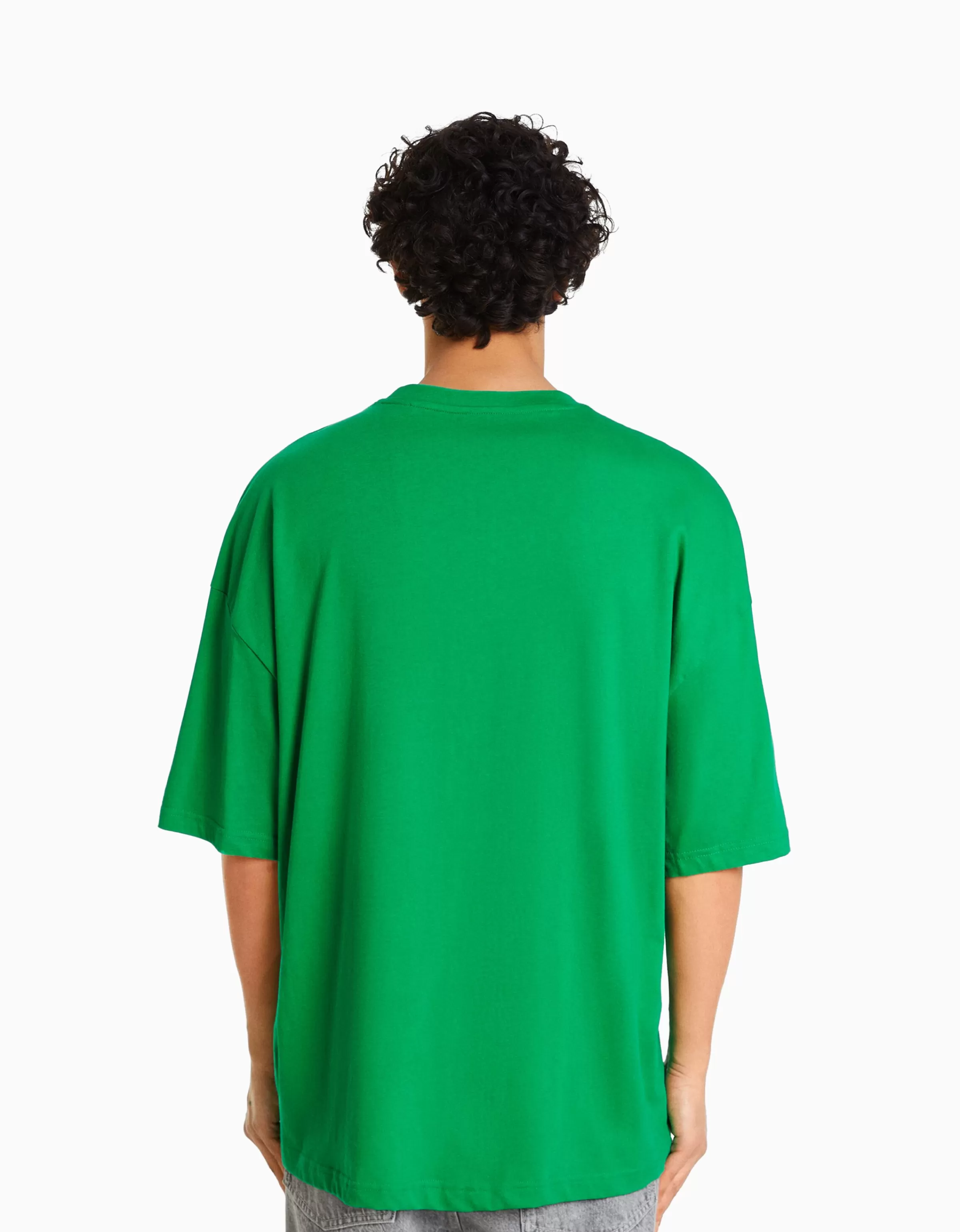 BERSHKA Personnalisables*T-shirt oversize à manches courtes Vert