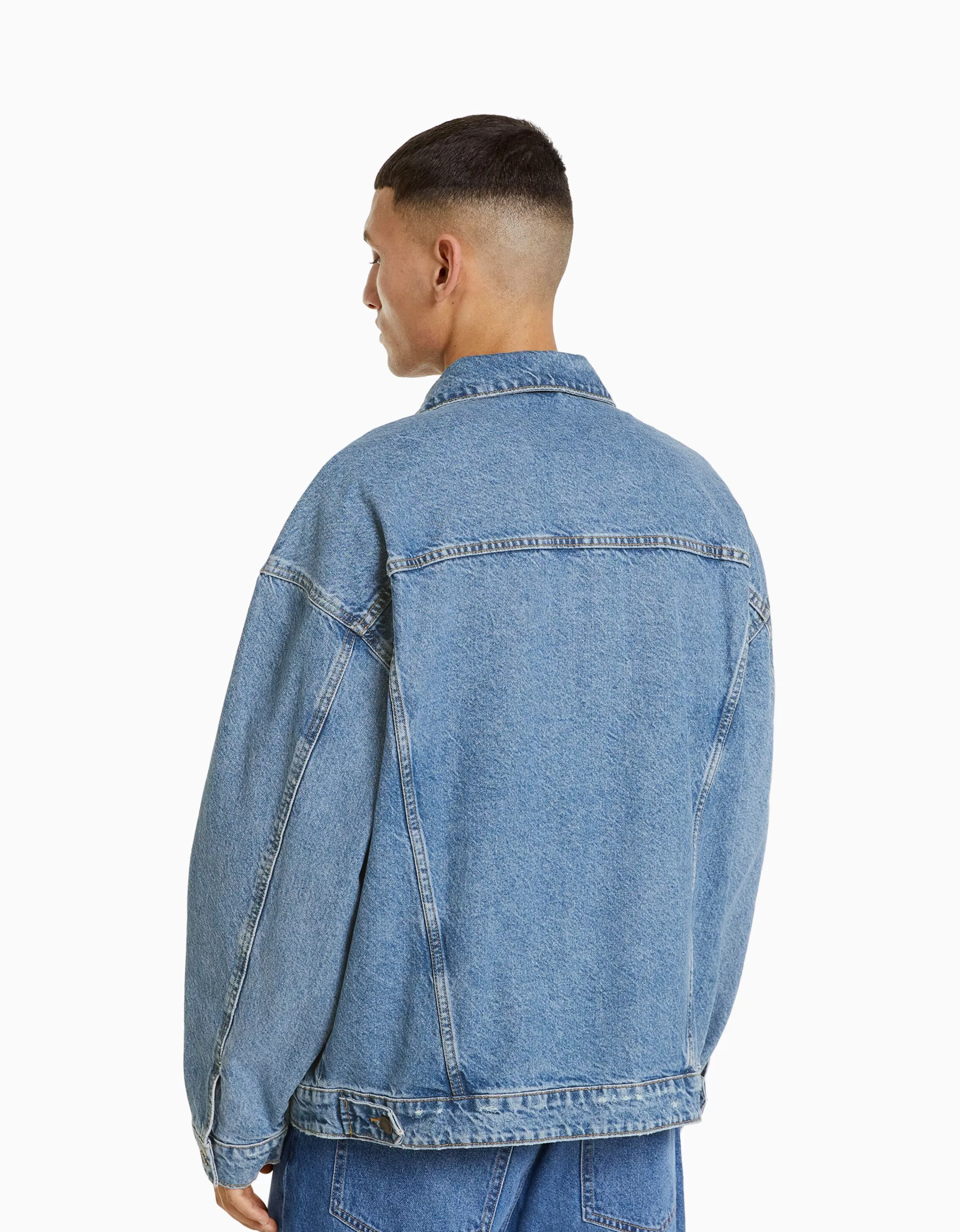 BERSHKA Blousons et manteaux*Veste en jean oversize Noir